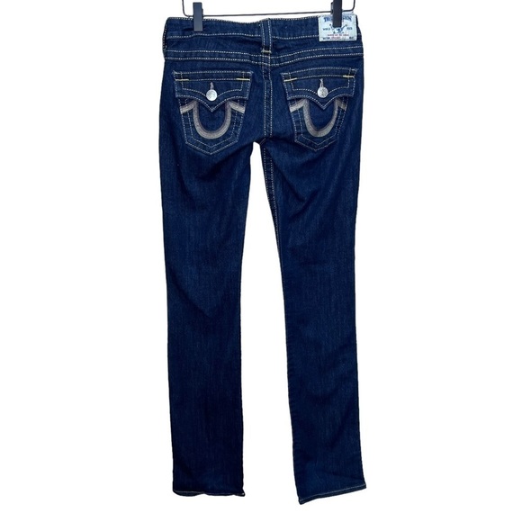 True Religion Straight Leg Dark Wash Jeans Size 26 - Picture 2 of 16